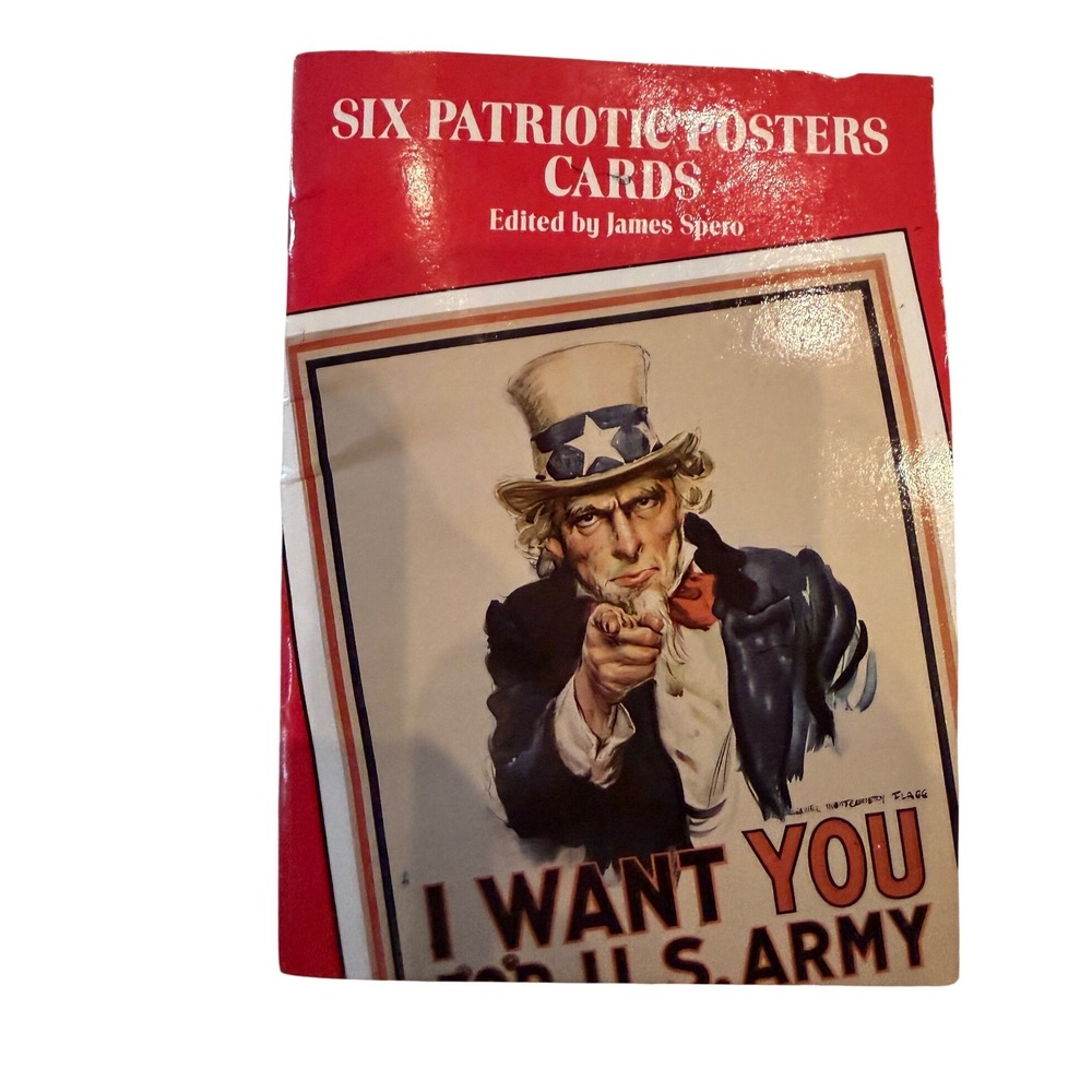 Six Patriotic Posters Postcards James Spero Dover 1990 WWI WWII Uncle Sam Book